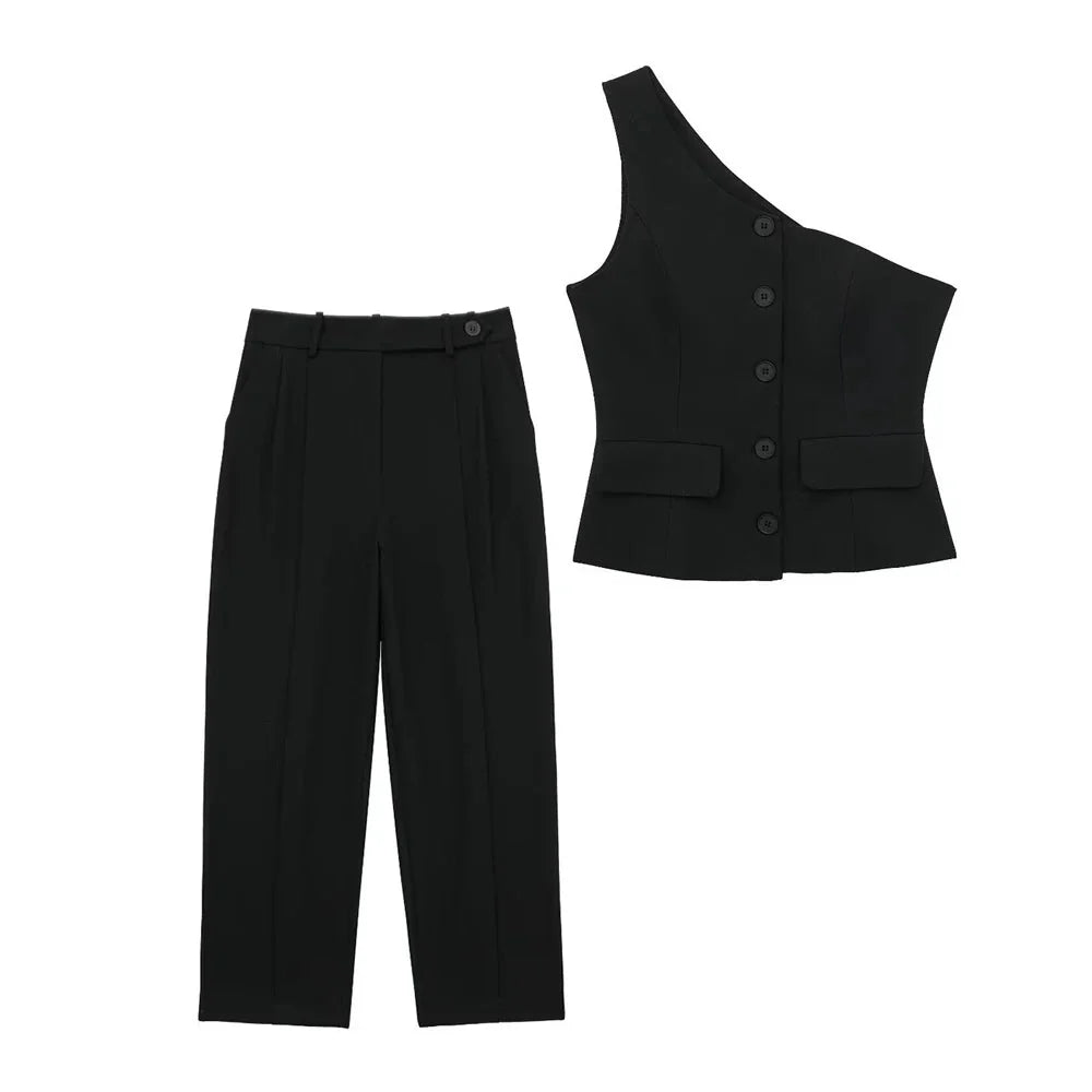 Asymetrický Top a Kalhoty Set - Ciele