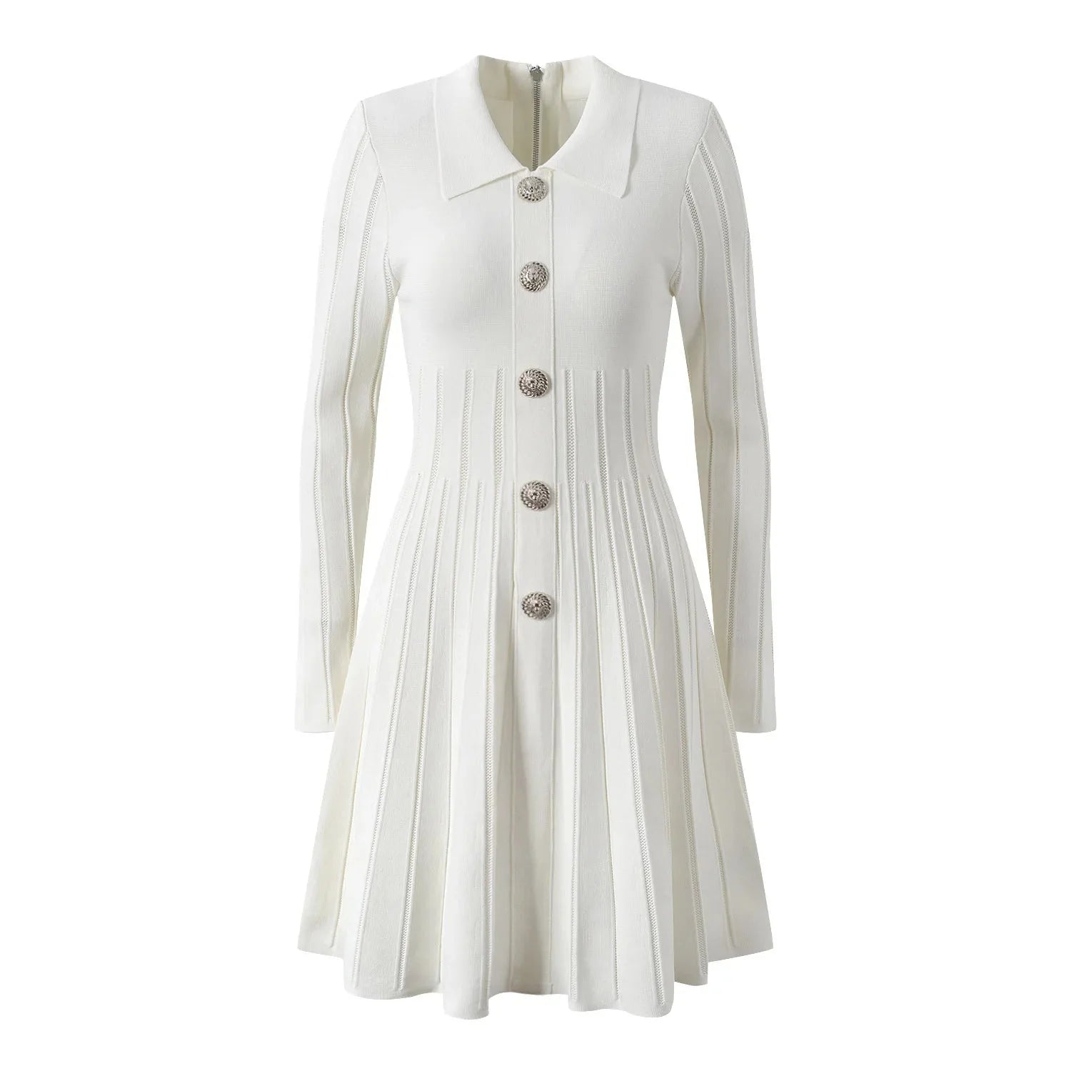 Pletené Šaty s Knoflíky - Ciele