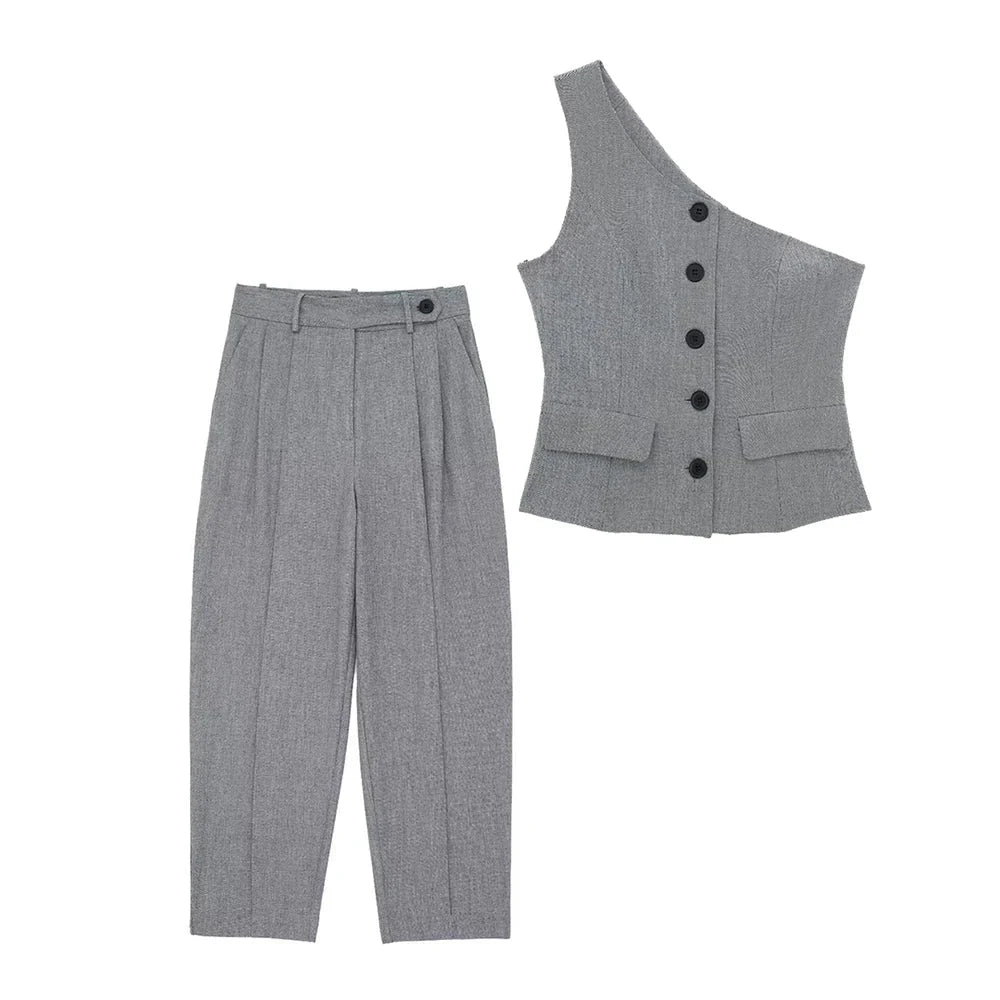 Asymetrický Top a Kalhoty Set - Ciele