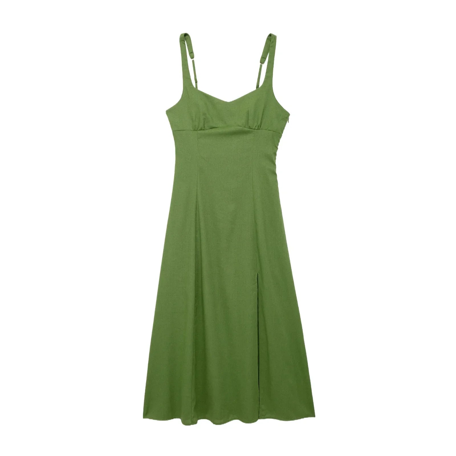 Lněné Šaty s Rozparkem - Ciele