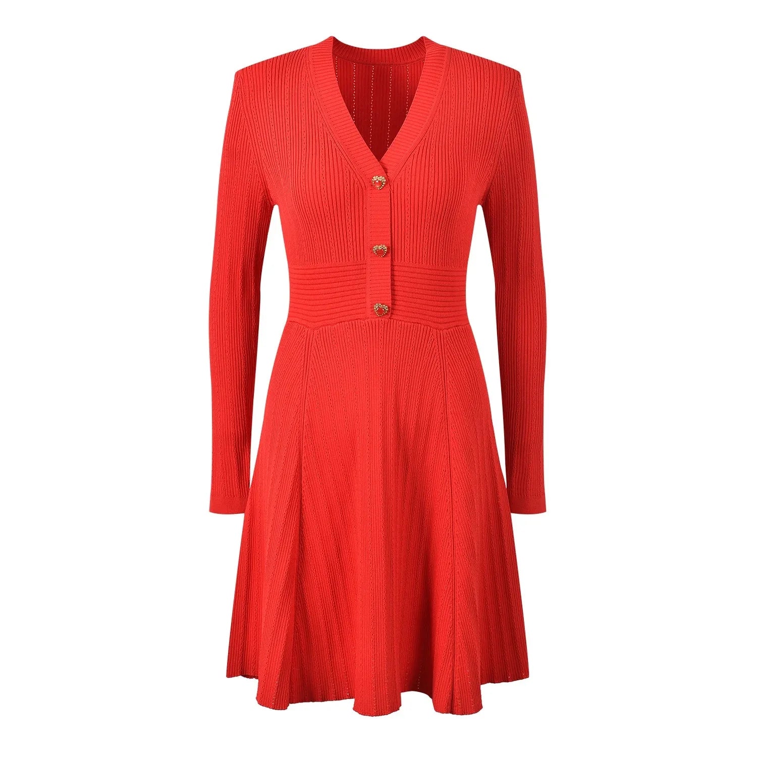 Pletené Šaty s Výstřihem do V - Ciele